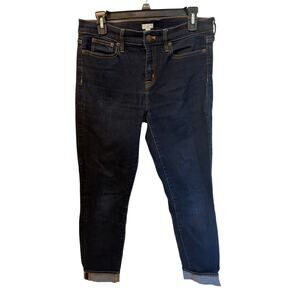 ⭐️ Women’s J.Crew Dark Wash Cropped Cuffed Jeans. Size 30 Beachy Coastal
